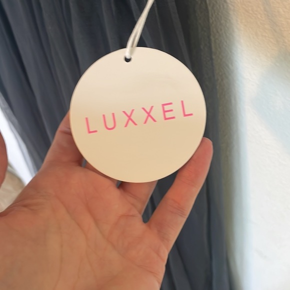 NWT Luxxel Tulle gown, large, color steel - Picture 3 of 5